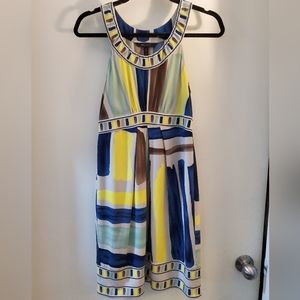 BCBG Max Azria XS bright watercolor sleeveless summer dress, excellent condition